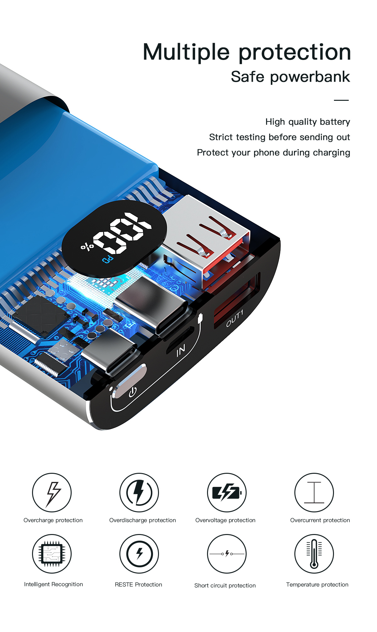 ES16 PD18W Super Fast Charging 10000mAh Power Bank (Li-Polyer),Metal product detail