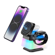 ES349 3-in-1 Rotating Wireless Charger with Ambient Light