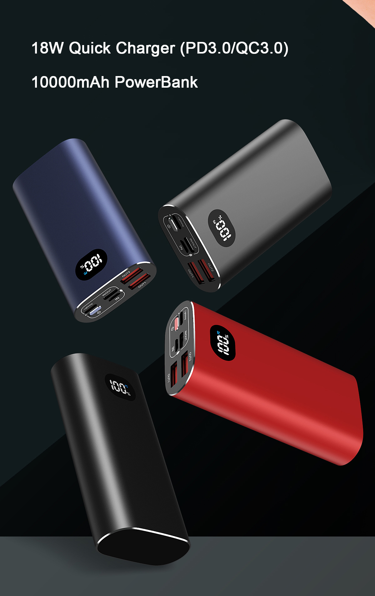 ES16 PD18W Super Fast Charging 10000mAh Power Bank (Li-Polyer),Metal product detail