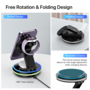 ES348 3-in-1 Swivel Wireless Charger with Ambient Light